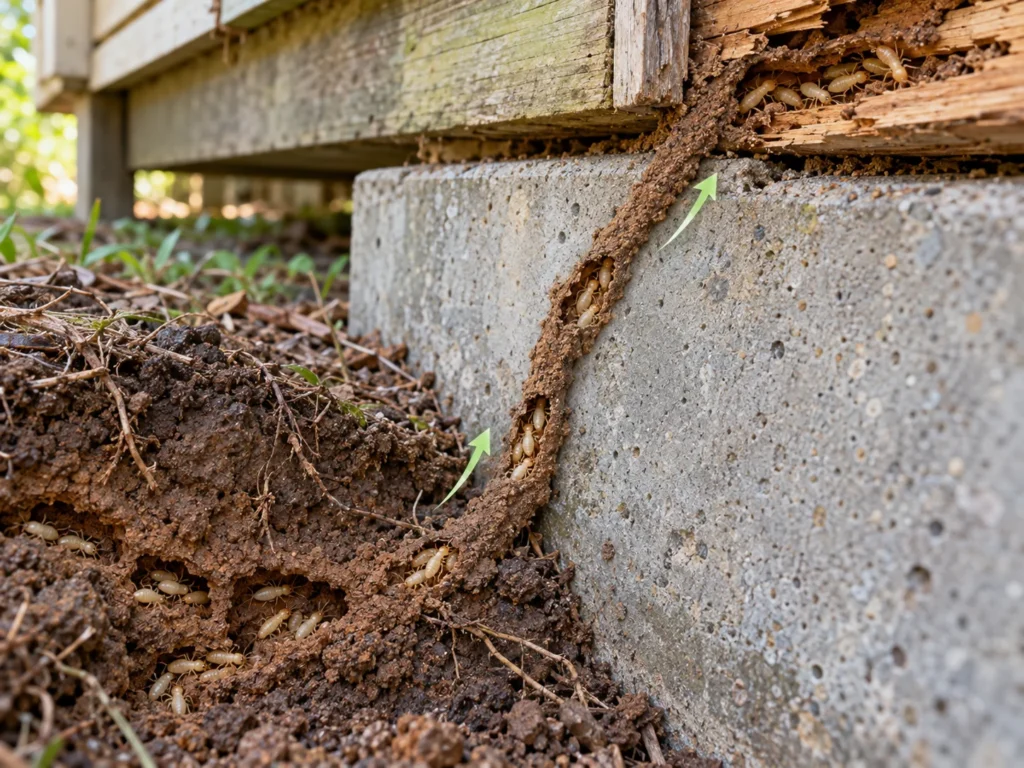 how do termites enter a house